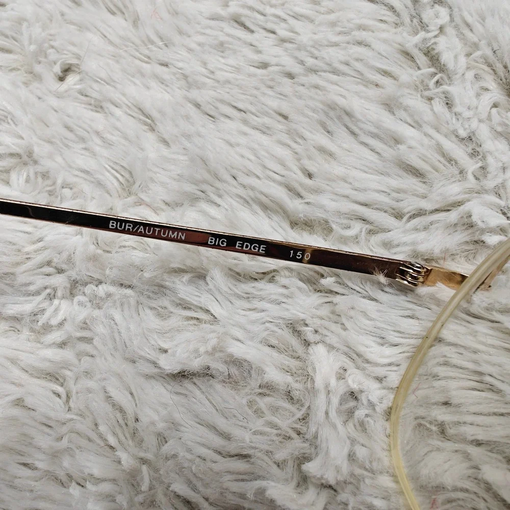 VTG 80s Univis USA Eye Glasses Aviator Metal Bur/Autumn Big Edge 150 Frames Only
